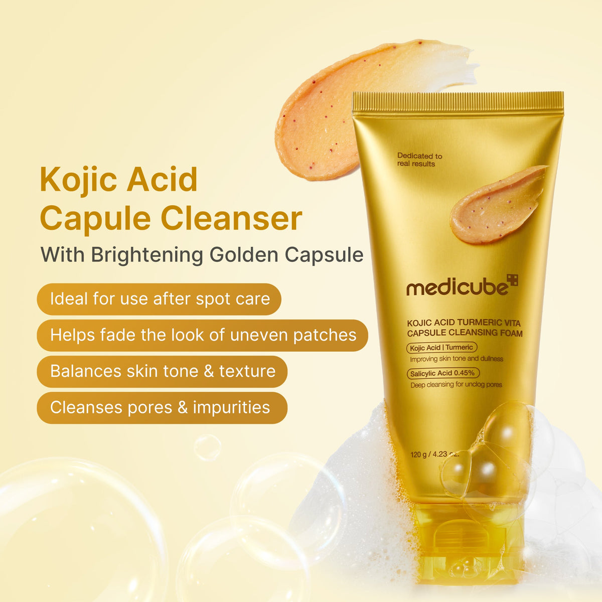 Kojic Acid Turmeric Vita Capsule Foam Cleanser W6