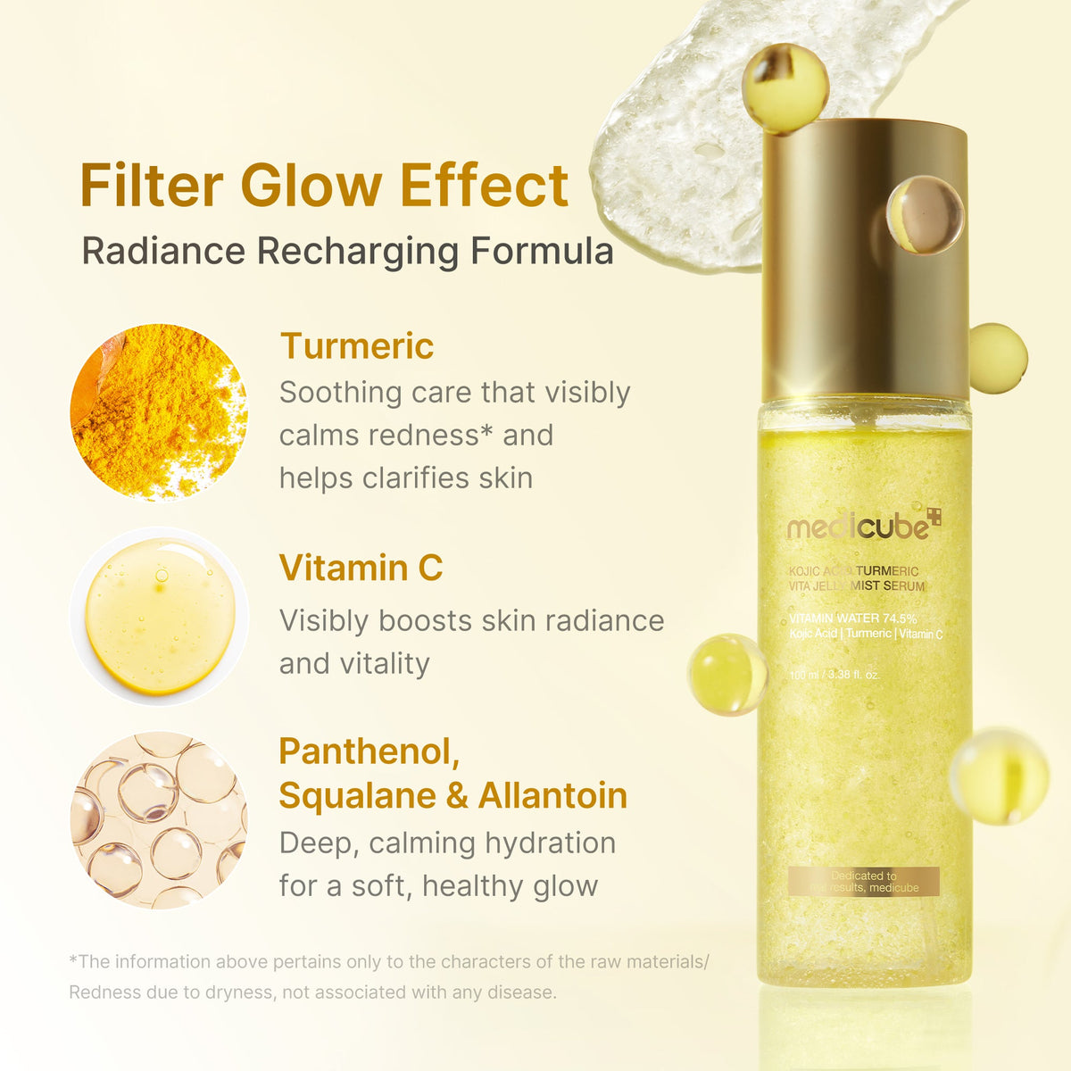Kojic Acid Turmeric Vitamin Gold Jelly Mist Serum I9