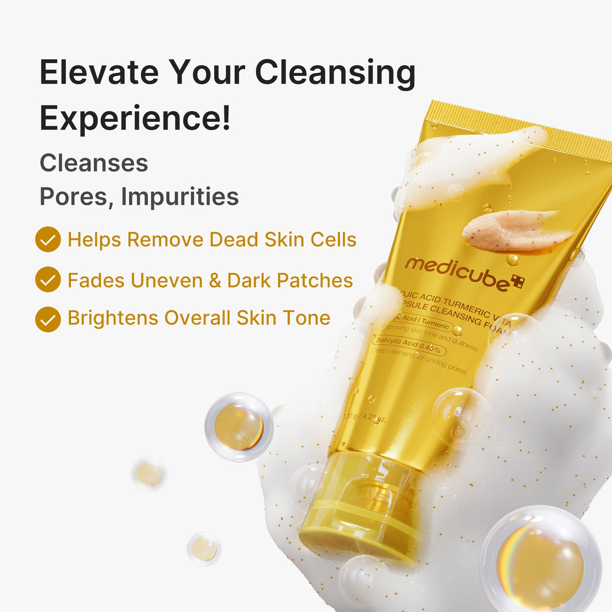 Kojic Acid Turmeric Vita Capsule Foam Cleanser W6