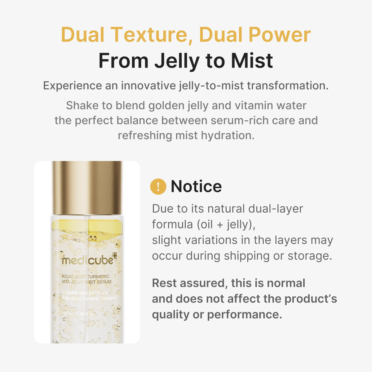 Kojic Acid Turmeric Vitamin Gold Jelly Mist Serum I9